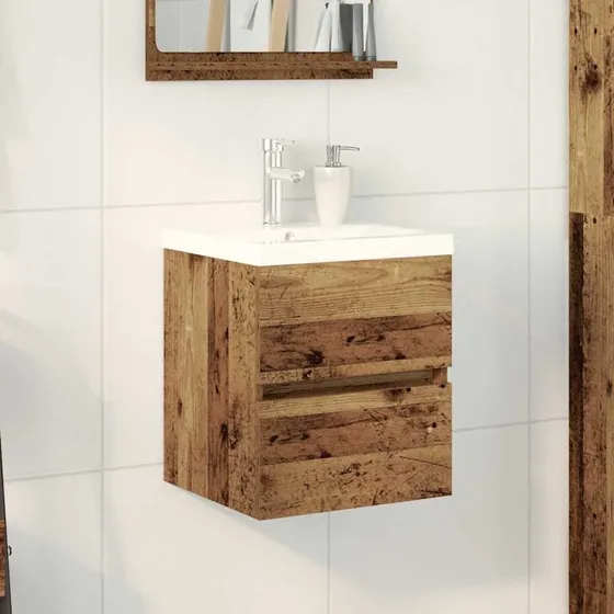 vidaXL Badeværelsesskab væghængt Sort eg 80x39x62 cm