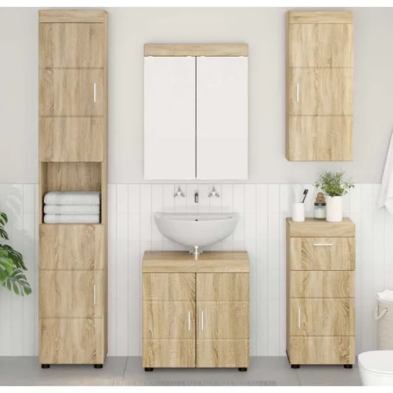 vidaXL Badeværelsesvægskab TULUM Sonoma eg 37x24,5x86 cm