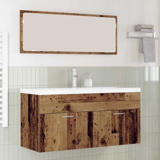 vidaXL Badeværelsesskab i gammelt konstrueret træ 100 x 38,5 x 46 cm