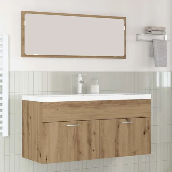 vidaXL Badeværelsesskab Artisan Egetræ 100x38,5x46 cm