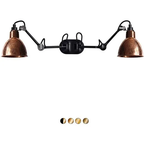 Lampe Gras N204 D Double væglampe – mat sort