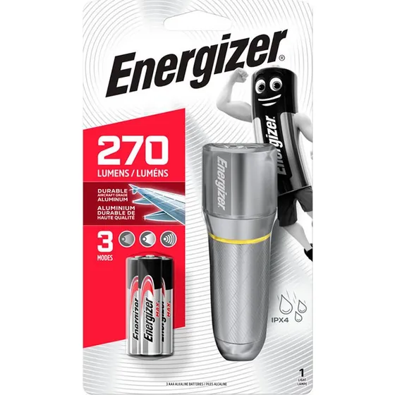 Energizer Vision HD Metal lommelygte, 3xAAA (medfølger) 270 lm