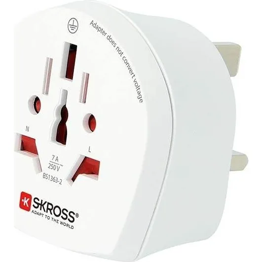 SKROSS Rejseadapter Verden-til-UK (jordet)