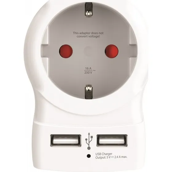 SKROSS Europe til Europe stikdse med 2 USB-A