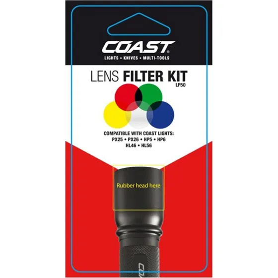 COAST LF50 Linsefilter-kit til PX26/HP5/HP6/HL46/HL56 (rd/bl/grn/gul/klar)