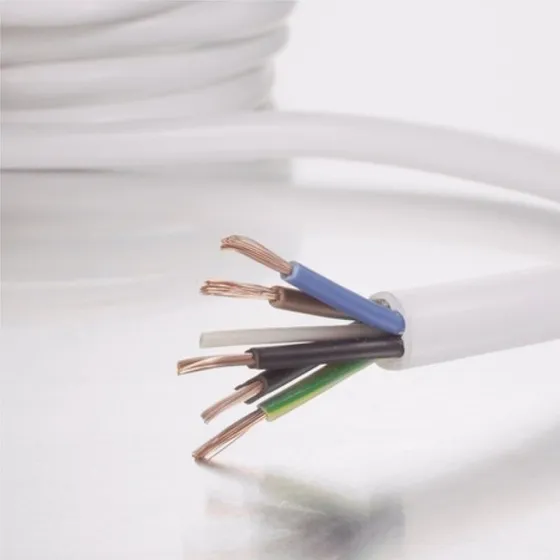 NQ Power H05VV-F 5x1,5 mm strmkabel 2 m, hvid