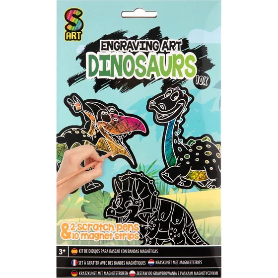 Grafix Scratch Art magneter  10 dinoer