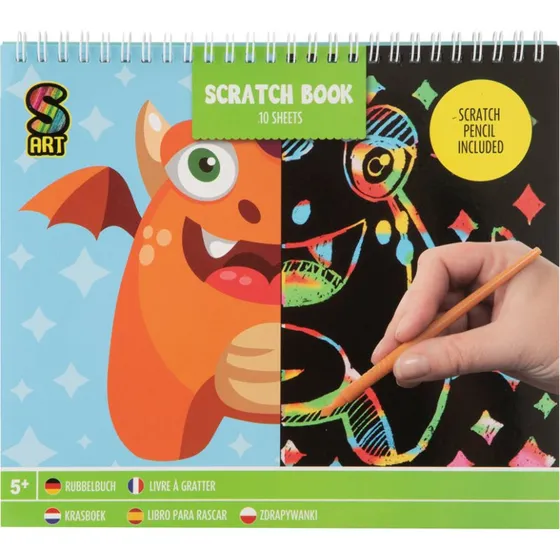 Grafix Bl Scratchbog, 10 sider med skrabe-pen
