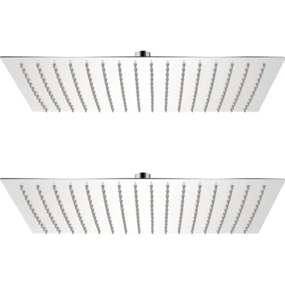 vidaXL Rainshower brusehoveder 2 stk 40x30 cm rustfrit stål