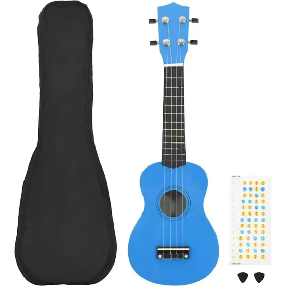 vidaXL Ukulelest 21" sopran til brn  babybl med taske