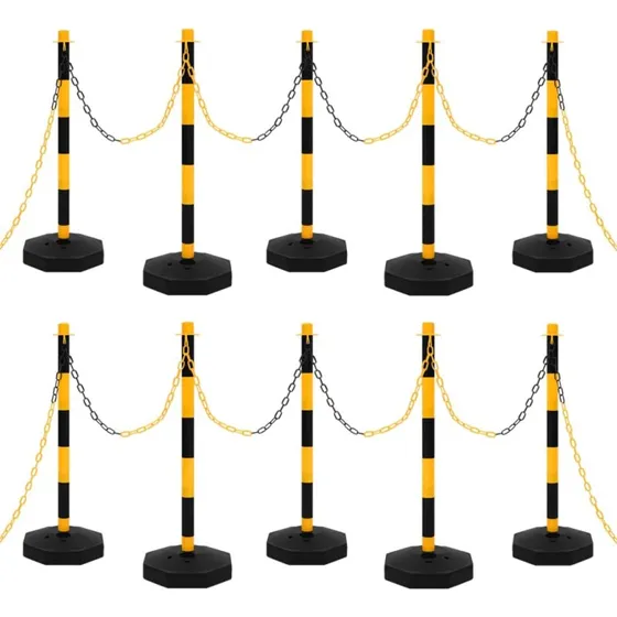 vidaXL trafikplest med plastikkde 10 m rd/hvid