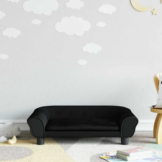 vidaXL børnesofa 70x45x26 cm velour sort