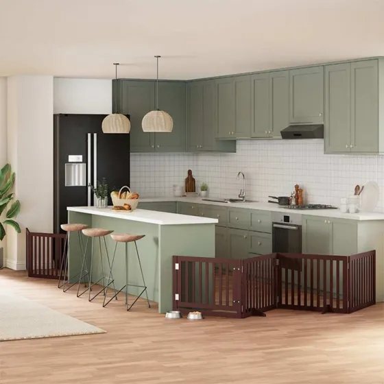 vidaXL hundelge 6 paneler 480 cm med dr poppeltr brun