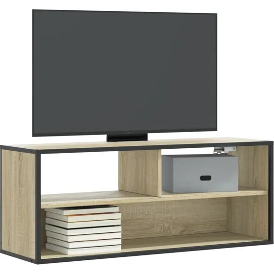 vidaXL TV-bord 100x31x39,5 cm konstrueret træ/metal Sonoma-eg