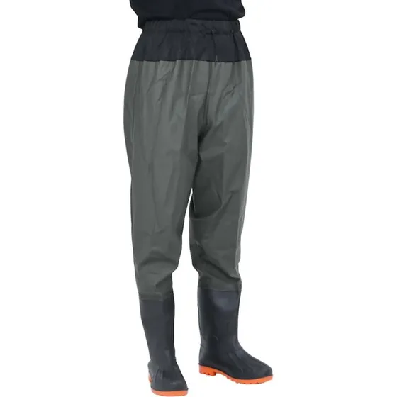 vidaXL waist waders med fastgjorte stvler str. 42, mrkegrn