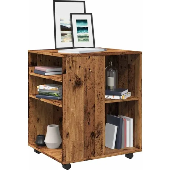 vidaXL rulleskab 60x53x72 cm konstrueret tr, gammelt tr-look