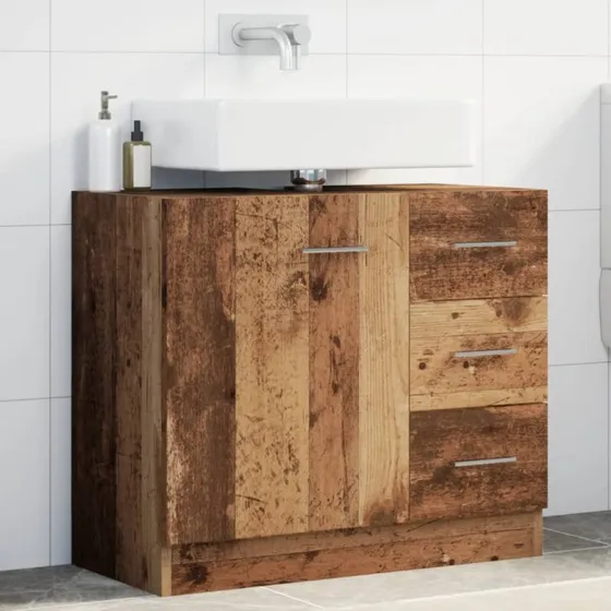 vidaXL underskab til håndvask 63x30x54 cm – gammelt træ