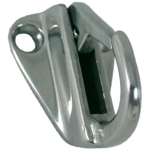 Fenderkrog med fjederlås i rustfrit stål 38x32 mm