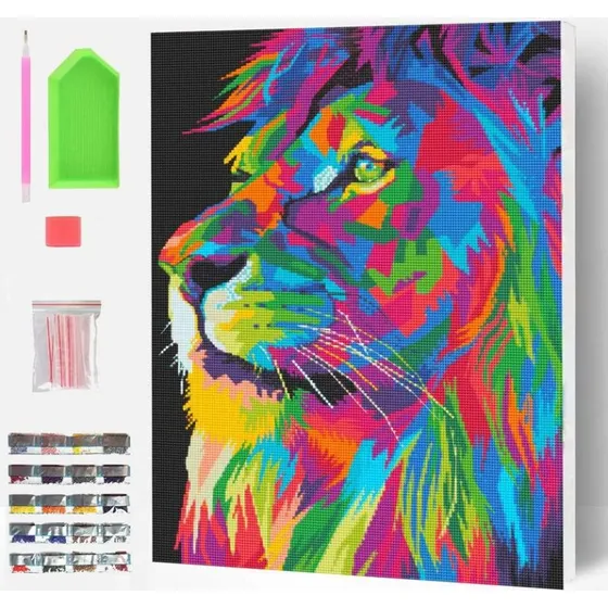 Splat Planet Diamond Art lærred 30x40 cm, løve