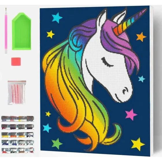 SPLAT PLANET Diamond Art lærred 30x40 cm - Enhjørning