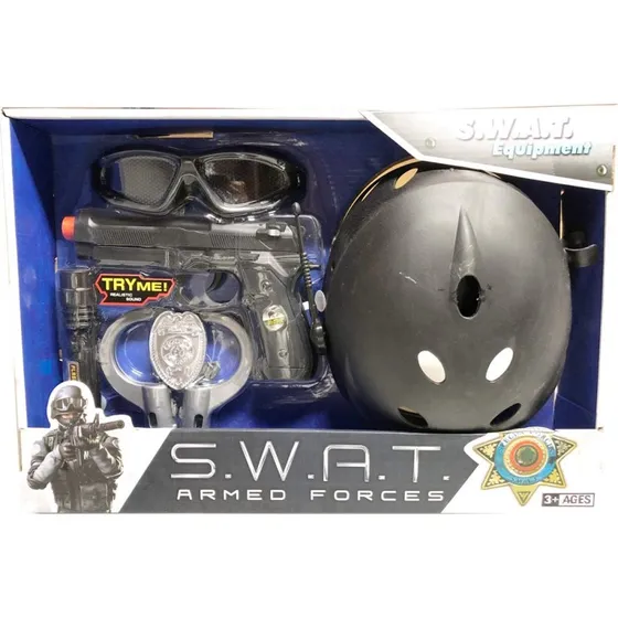 SWAT playset - politisæt 6 dele, grå (lille)