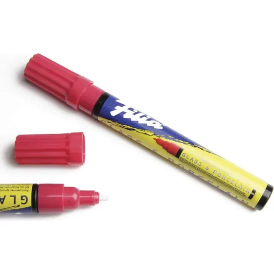 Filia Glas/Porcelæn Tusch 1–2 mm, Karminrød