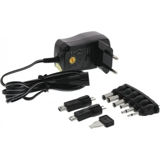 Nordic Quality AC/DC Plug-in Adapter 600mAh med 8 udskiftelige stik