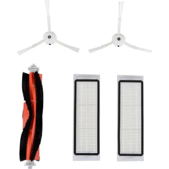 Roborock S5/S6 tilbehrskit (5 dele)  1 hovedbrste, 2 sidebrster, 2 filtre