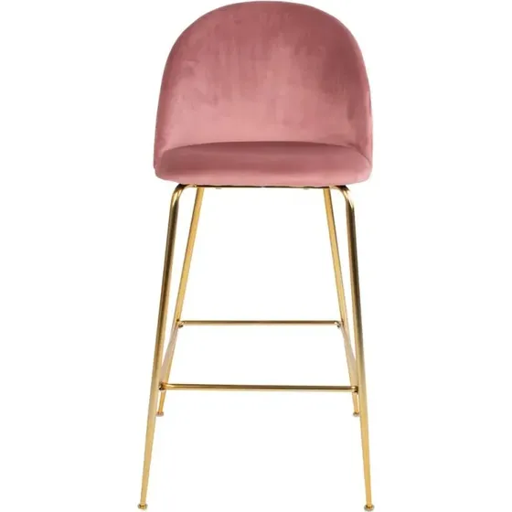 House Nordic Lausanne HN1214 barstol rosa velour, messingben