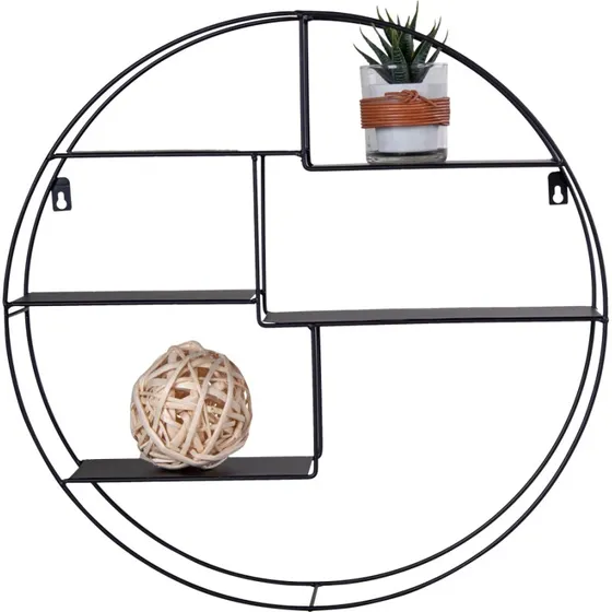 HOUSE NORDIC Genk væghylde – sort stål, rund 47,5 cm