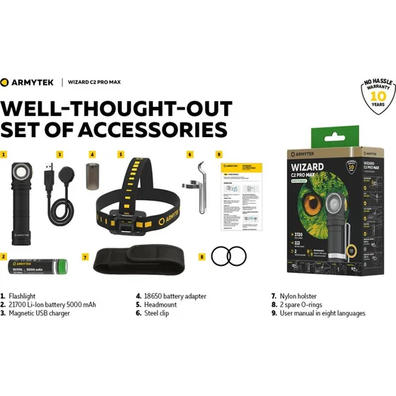 Armytek Wizard C2 Pro Max Magnet USB varm pandelampe