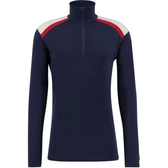 Ulvang Sjoa Jaquard Half Zip Herre L - New Navy/Vanilla/Jester Red