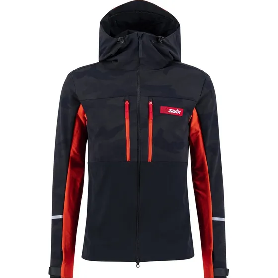 Swix Surmount Soft Shield Jakke M - Black/Fiery Red