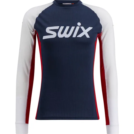 Swix Racex Classic Long Sleeve Bluse - Dark Navy/Bright White, S