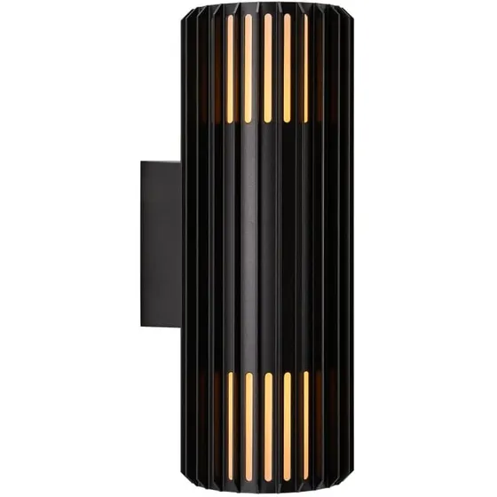 Nordlux Aludra dobbelt udendørs væglampe, sort