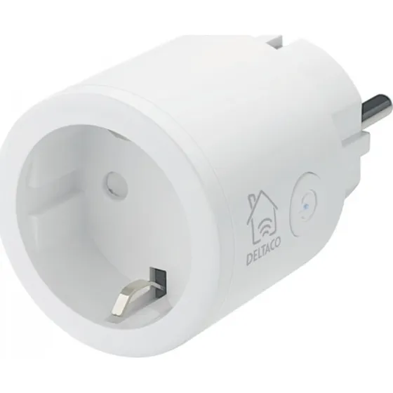 Deltaco SH-P01 Smart Plug WiFi 2,4GHz, CEE 7/3 10A, hvid