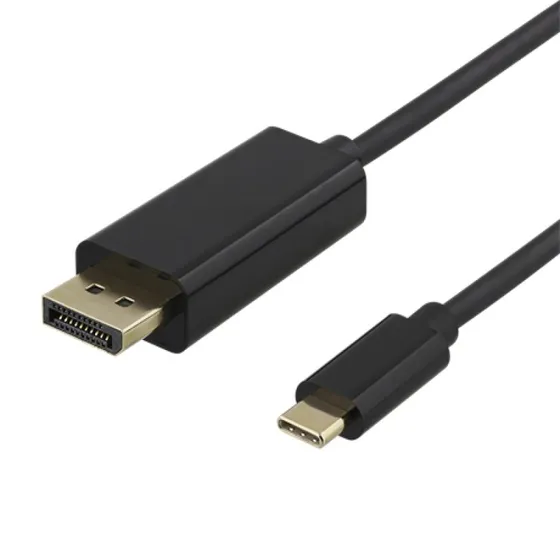 Deltaco USB-C til DisplayPort-kabel 4K@60Hz 1 m, sort