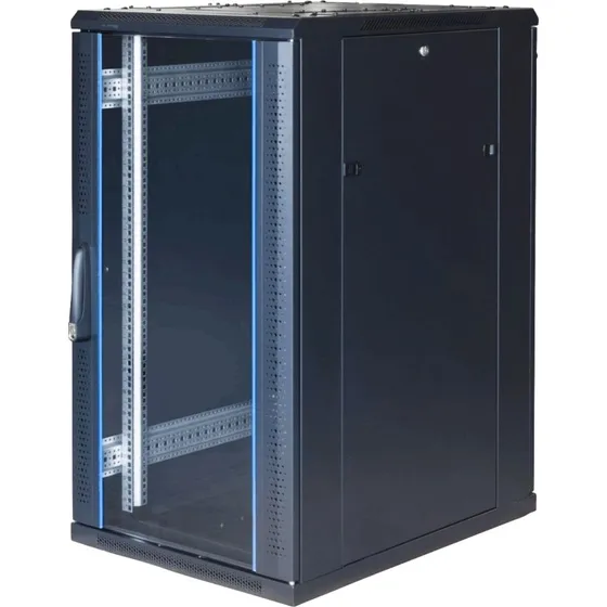 Toten 19" 9U vægskab 600x450 perforeret dør, sort
