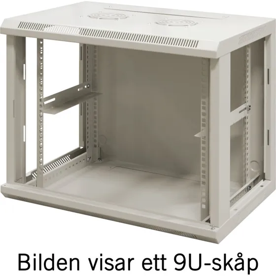 Toten 19" 12U vægskab 600x600 glasdør, hvid