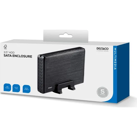 Deltaco MAP-GD33U3 eksternt kabinet 3,5" SATA USB 3.0