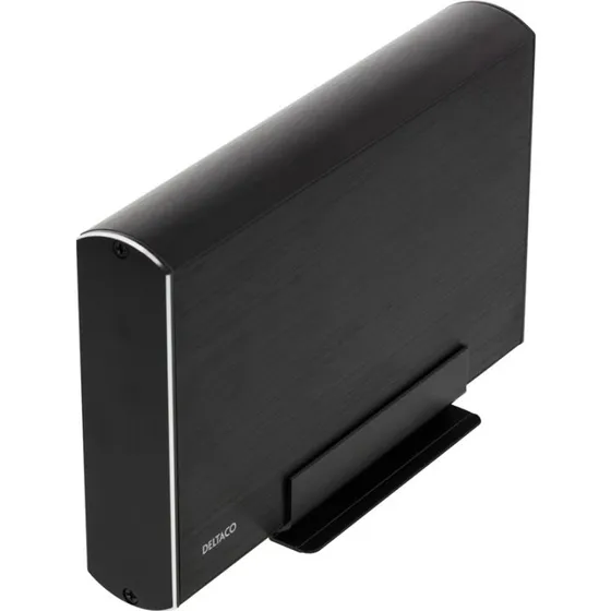 DELTACO eksternt 3,5" SATA-kabinet USB 3.1 Gen1, aluminium, sort