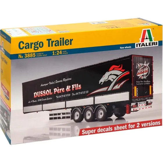 Italeri Cargo lastbiltrailer 1:24 (3885)  2 decal-varianter