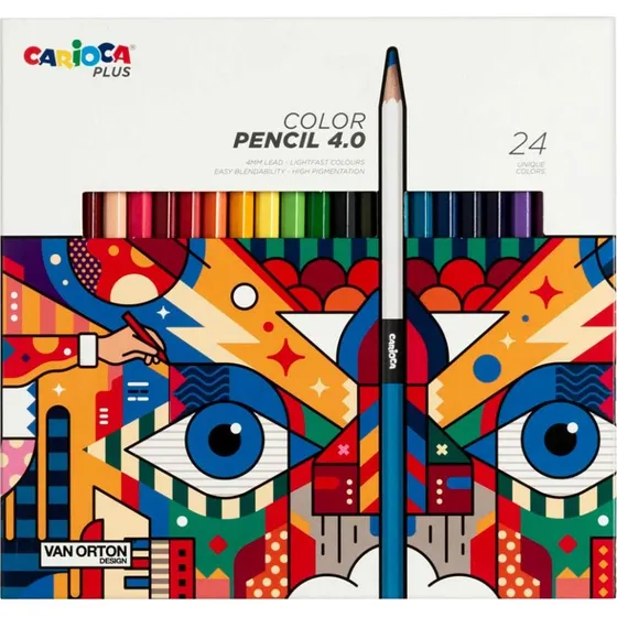 Carioca Plus farveblyanter 24 stk. – ergonomisk, 4 mm spids