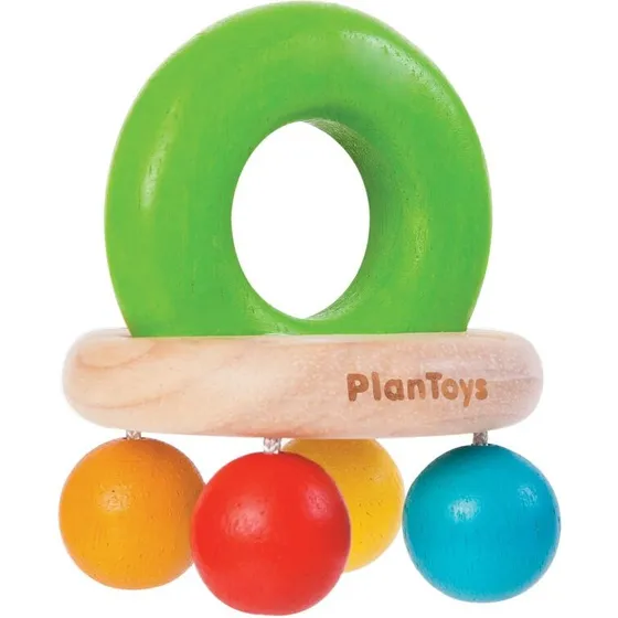 PlanToys Bell Rattle – Klokkerangle med farverige perler