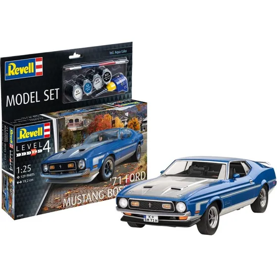 Revell 71 Mustang Boss 351 1:25 – komplet sæt med lim og maling