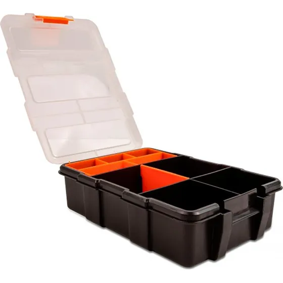 DeLOCK sortimentskasse 11 rum 220x155x60 mm - sort/orange