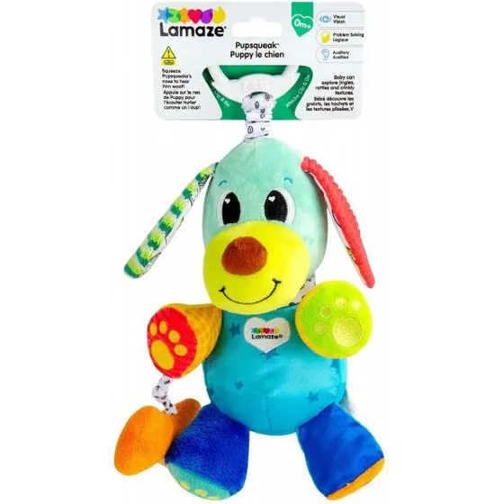 Lamaze Clip & Go Pupsqueak - lydhvalp barnevognslegetøj