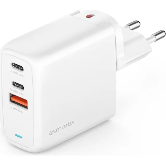4smarts GaN FlexPro 65W USB-C/USB-A oplader - hvid