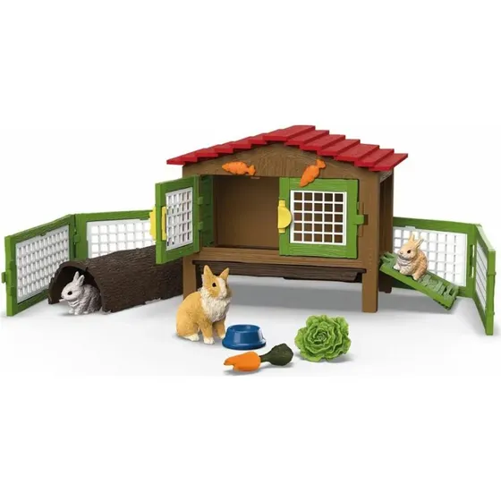 Schleich Kaninbur med 3 kaniner
