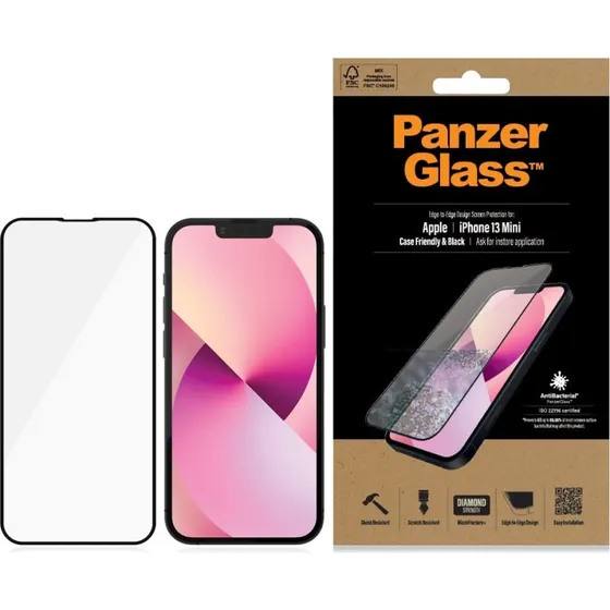 PanzerGlass Skærmbeskytter til Apple iPhone 13 mini, Sort